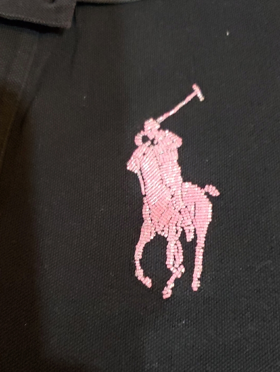 Ralph Lauren Tops - Ralph Lauren Black Polo with Pink Embroidered Polo Player Sz. XL
